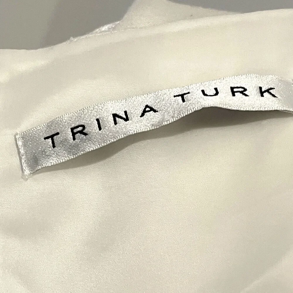 Trina Turk Dress Womens Size 8 Sleeveless V Neck Lined Lace Accent Zip Back Knit - Picture 6 of 12